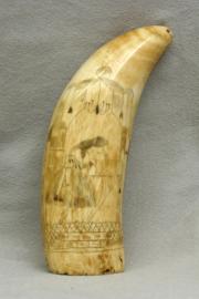Scrimshaw Whales Tooth - Distraught Woman