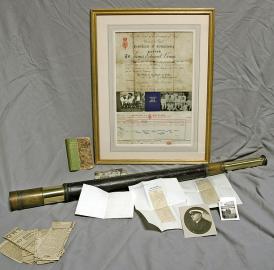 British Telescope Owned By Captain James Edward Venus- With Master Certificate, Photographs and Ephemera