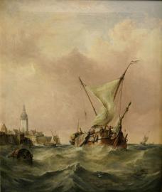 Dutch Cog in a Rising Wind