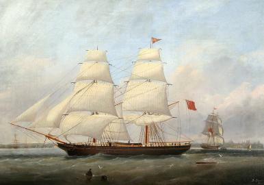British Brig In Two Positions Off Newcastle