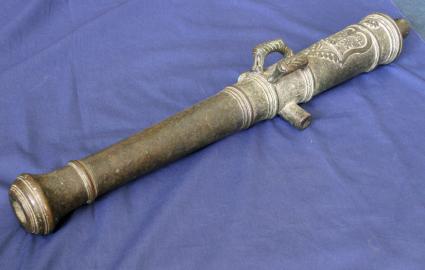 Dutch Bronze Rail Gun  With Dolphin Handles