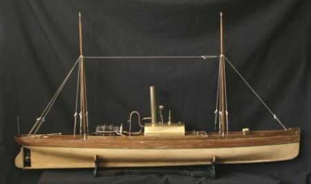 Live Working Steam and Sail Pond Model with Green Water Line and Stuart Gauge