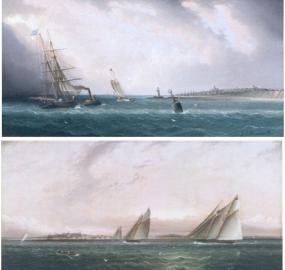 Towing into Nantucket/ Schooner Race of Newport