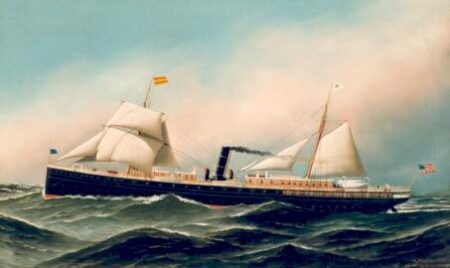 Portrait of the Sail Steam Barque CITY OF ALEXANDRIA