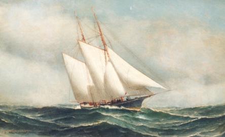 Schooner Yacht Under Sail
