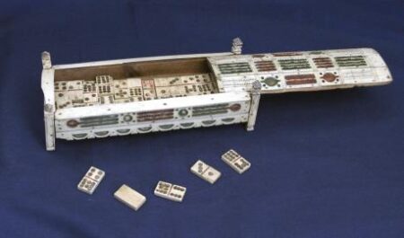 Bone Prisoner Of War Cribbage and Domino Set