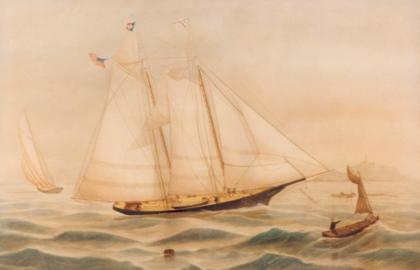 Portrait of Schooner Yacht GLIMPSE