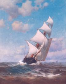 Brigantine Riding the Wind