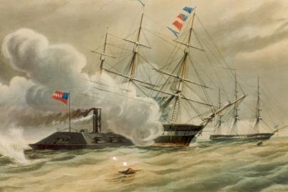 MERRIMACK  vs CUMBERLAND, 1862