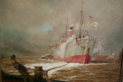 Thames River Arrival , Mooring the Iron Ship