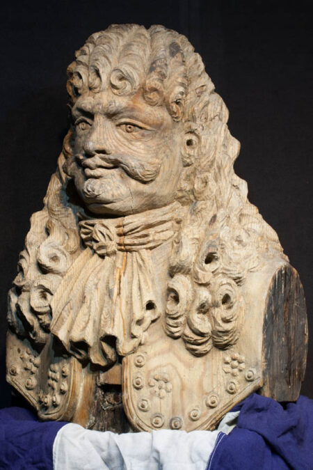 Late 18th Century Carved Figurehead of British Admiral Robert Blake