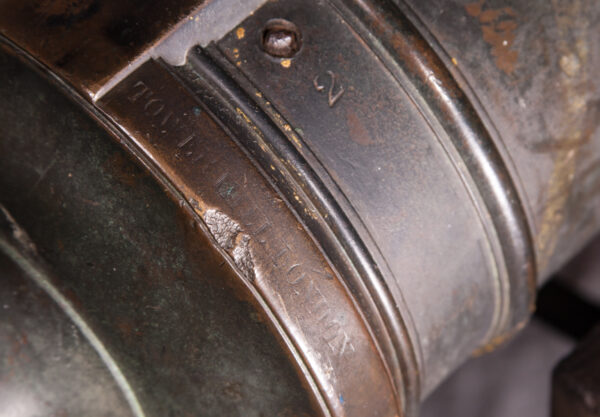 English Two Inch Bore Bronze Naval Cannon - Image 2