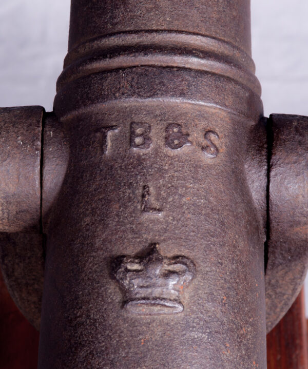 Rare Complete English 1 lb Naval Iron Rail Cannon - Image 3