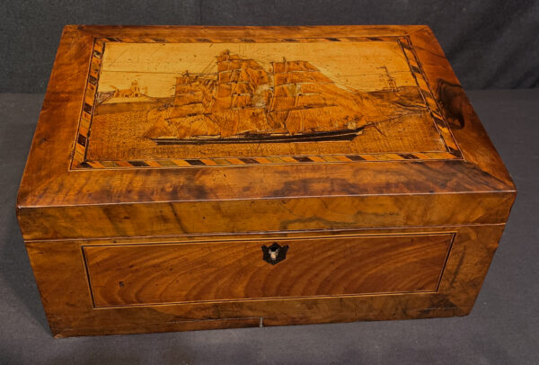 Trinity Lighthouse Sewing Box with Full-Rigged Ship and Lighthouse - Image 4