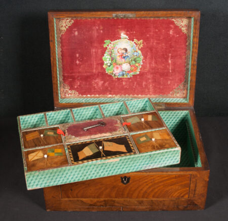 Trinity Lighthouse Sewing Box with Full-Rigged Ship and Lighthouse