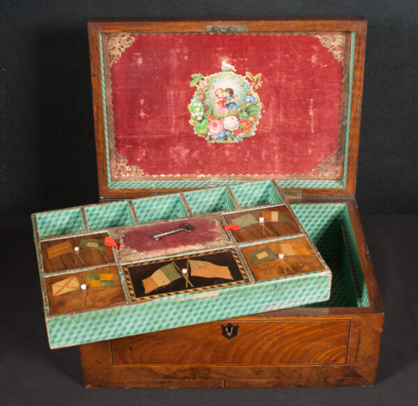 Trinity Lighthouse Sewing Box with Full-Rigged Ship and Lighthouse