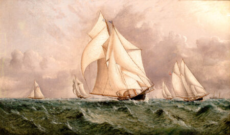 William Astor's Schooner AMBASSADRESS Leads the Regatta