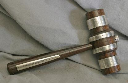 Silver and Rosewood American Presentation Caulking Mallet