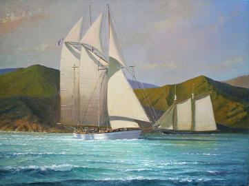 Schooner Yacht Off Catalina Island