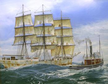OFF THE BAR - Full Rigged Ship CUNDA