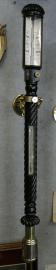 Mahogany Carved Twist Gimbaled Marine Barometer