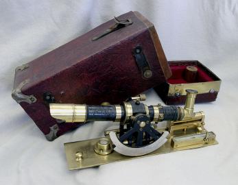 Unusual style American Alidade for Topographic Map Making Level with Original Case.