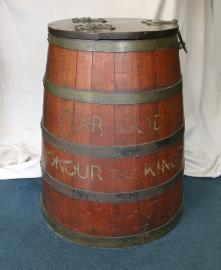 British  Admiralty Ship's Teakwood Rum or Water cask.