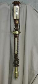 Carved Twist Mahogany Gimbeled Marine Barometer by Somalvico, London