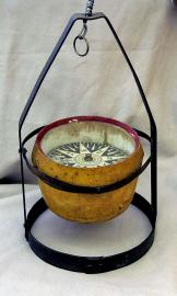 Rare Wood Bowl,  Dry Card Whale Ship Compass By S. Thaxter and Son Boston