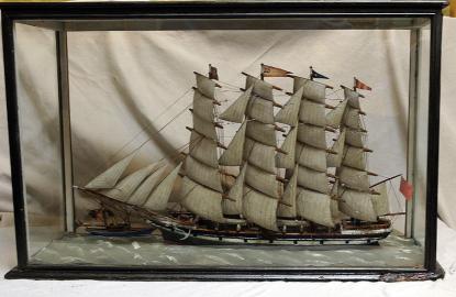 Sailor, scratch Built Diorama Model Of The Full Rigged Four Masted Barque LOCHNESS