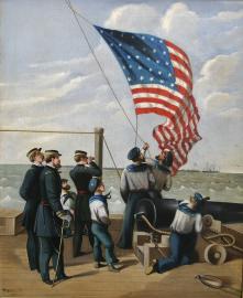 Gun Boats Blockade Mobile Bay, Alabama