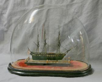 Napoleonic Prisoner of War, POW Boxwood Model- 5th Rate Frigate of 32 guns.