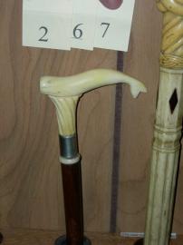 Scrimshaw Cane with Whale Ivory Whale