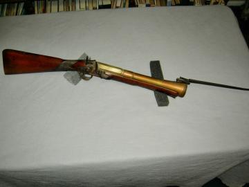 English Flintlock Blunderbuss Rifle with Bayonet
