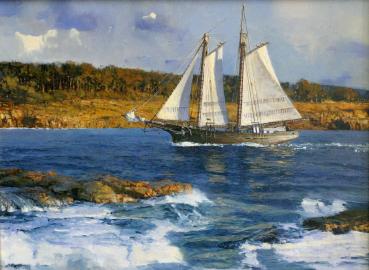 GALATEA Entering Mendocino Bay