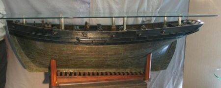 Large British Rigger's Model Revenue Cutter Of 1825 Converted To A Table