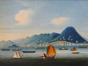 Western Ships in Victoria Harbor, Hong Kong