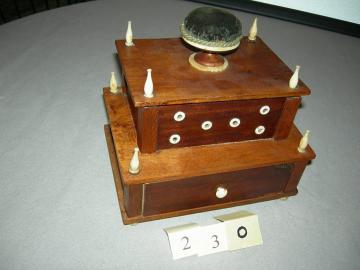 Inlaid Sewing Box with Whalebone Feet
