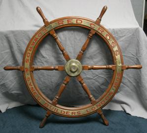 45 3/8 inch English Oak Ship's Wheel with Bronze Hub