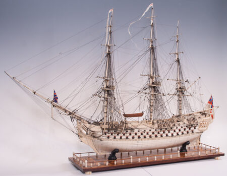 Extremely Large Napoleonic Prisoner of War Bone Model of the H.M.S. CALEDONIA