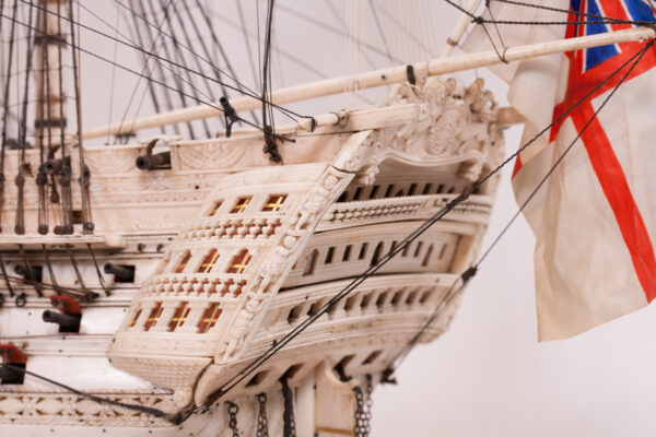 Extremely Large Napoleonic Prisoner of War Bone Model of the H.M.S. CALEDONIA - Image 11