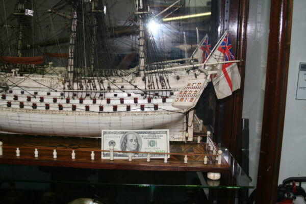 Extremely Large Napoleonic Prisoner of War Bone Model of the H.M.S. CALEDONIA - Image 2
