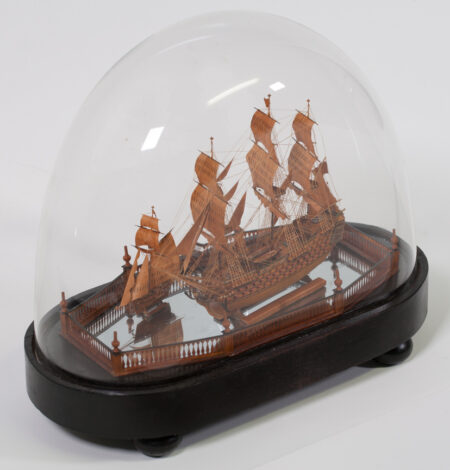 Napoleonic Prisoner of War Boxwood Cased Miniature Model