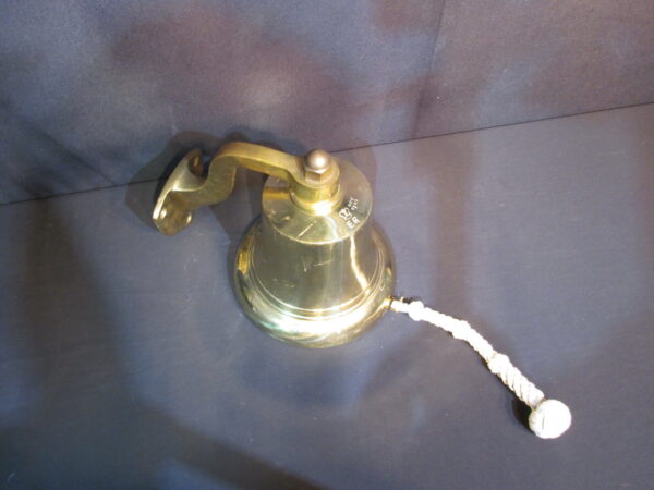 British Brass Bell with Wall Bracket and Lanyard - Image 2