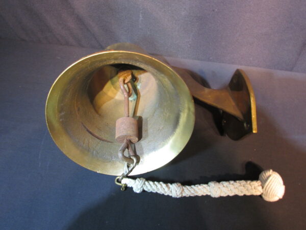 British Brass Bell with Wall Bracket and Lanyard - Image 4