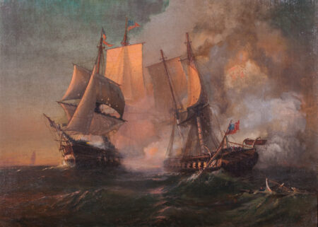 USS Constitution in Action Against HMS Guerriere