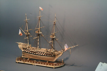 POW French Prisoner of War 74 Gun Bone Model