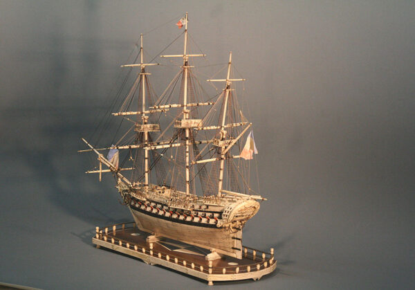 POW French Prisoner of War 74 Gun Bone Model - Image 7