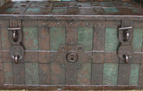 Large Iron Armada Chest, 17th Century Strong Box - Image 8
