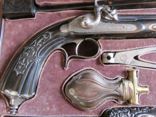 Cased French Dueling Pistols by Lepage Moutier of Paris - Image 9